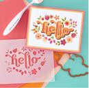 Floral Hello - Stencil y Troquel - Spellbinders