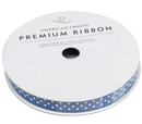 Fabric Ribbon - Sapphire with White Dots 3/8" - AC