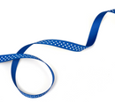 Fabric Ribbon - Sapphire with White Dots 3/8" - AC