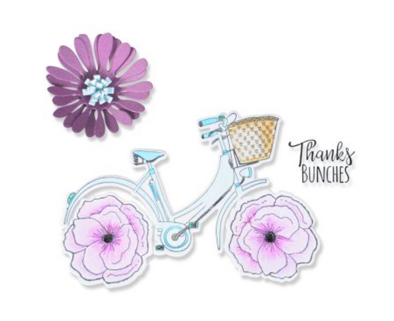 Thankful Bicycle - Set de troqueles y sellos - Sizzix