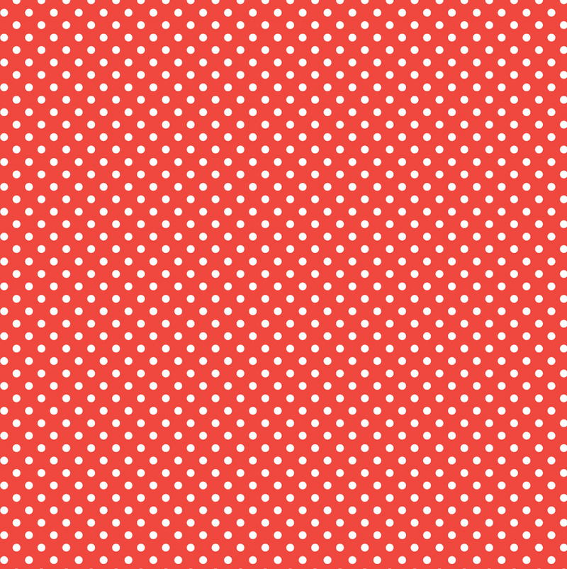 Rojo Cereza y Puntitos Blancos - Hoja 12x12  - Echo Park