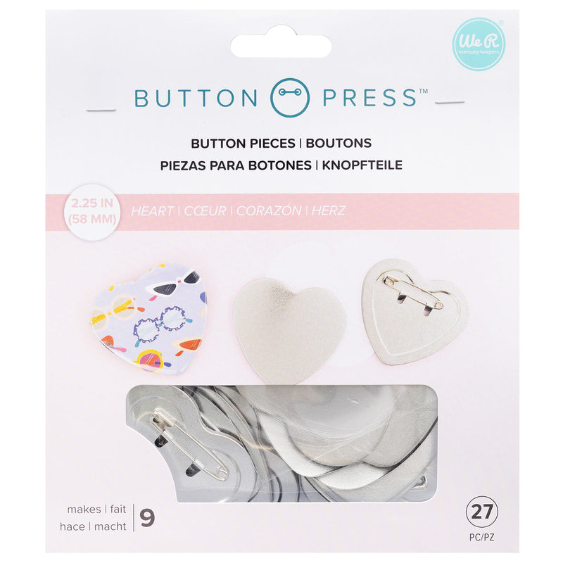 Button Press - Botones de Corazón (hace 9 piezas) - WRMK