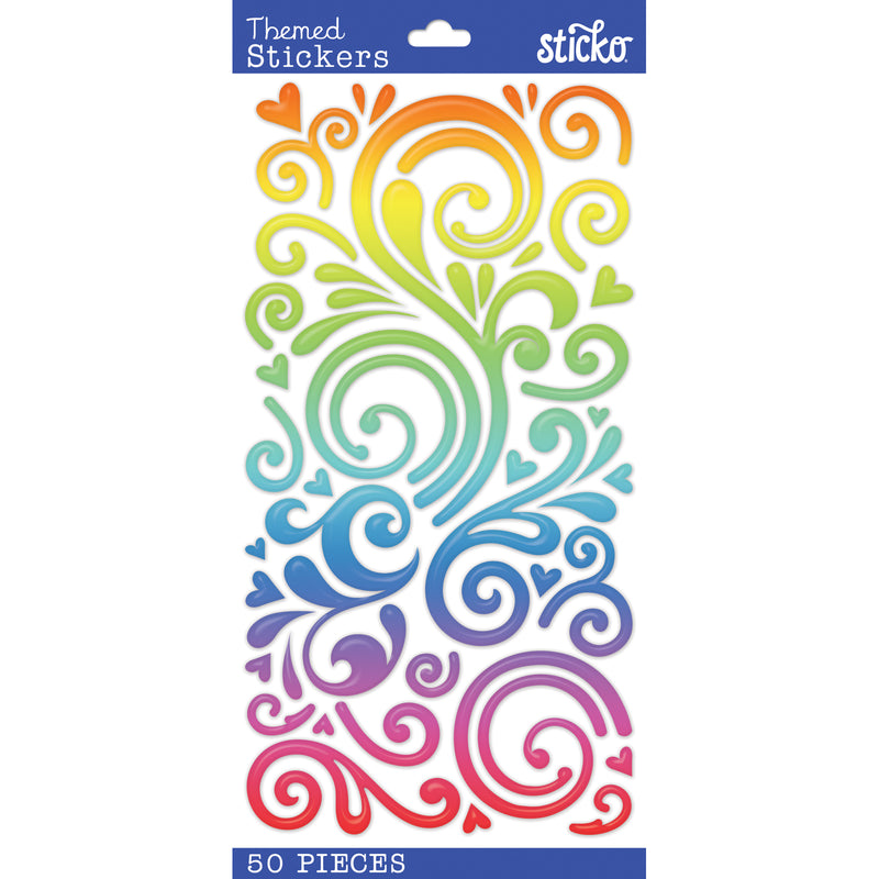 Stickers - Rainbow Swirls - EK Tools